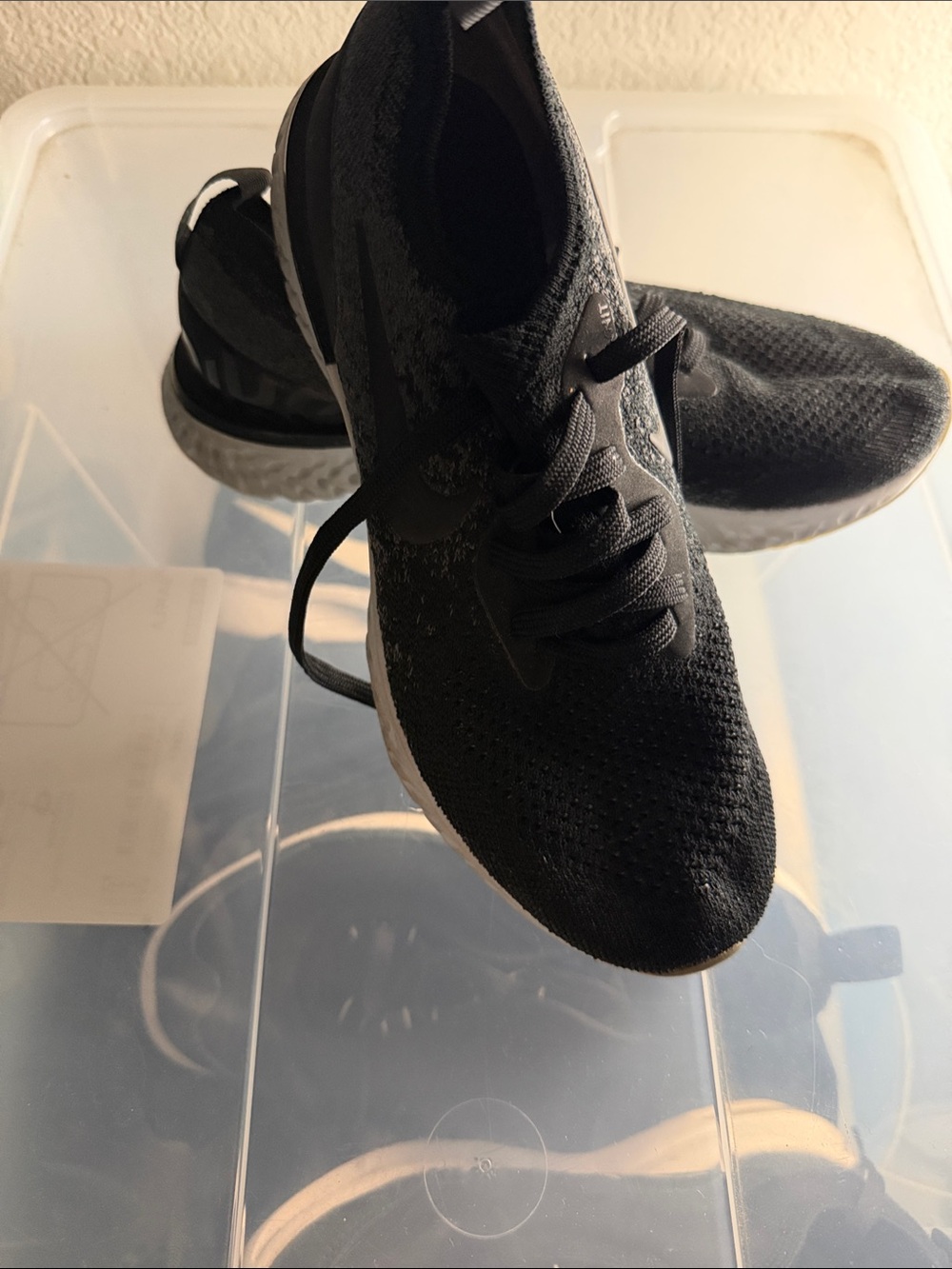 Nike Women's Black Knit Lace-Up Sneakers